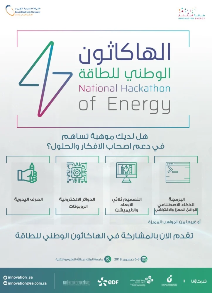 "السعودية للكهرباء" تطلق أول هاكاثون وطني للطاقة