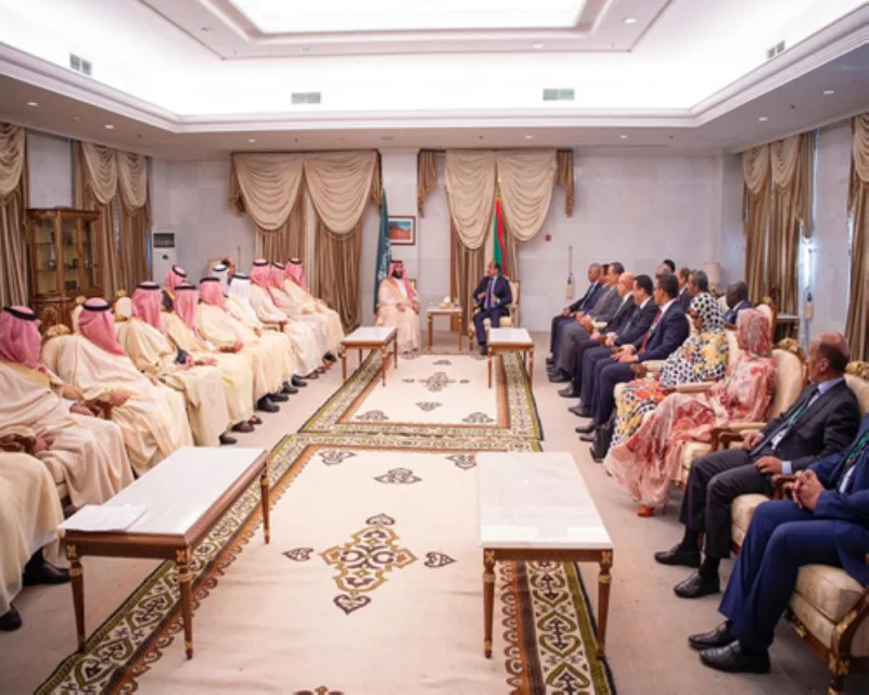 ولي العهد والرئيس الموريتاني يشهدان مراسم توقيع 3 اتفاقيات