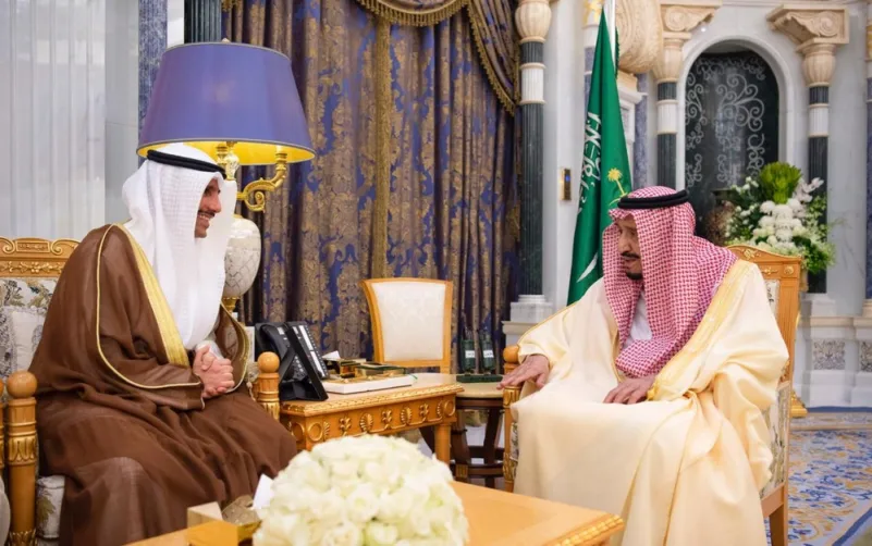 خادم الحرمين يستعرض العلاقات الأخوية مع رئيس مجلس الأمة الكويتي