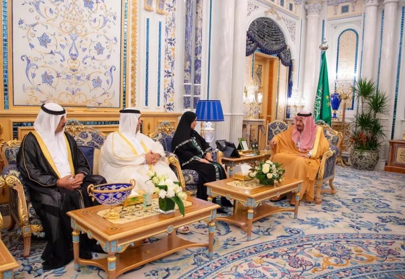 خادم الحرمين الشريفين يستقبل رئيسة المجلس الوطني الاتحادي الإماراتي