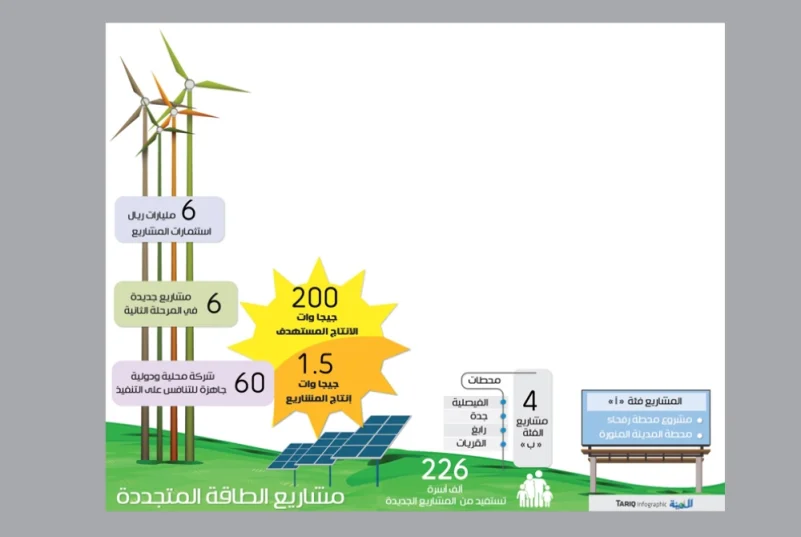 تأهيل 60 شركة محلية ودولية لتنفيذ 6 مشروعات للطاقة المتجددة