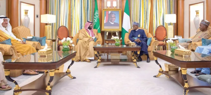 ولي العهد يبحث الغذاء والطاقة والاستثمار مع رئيس نيجيريا
