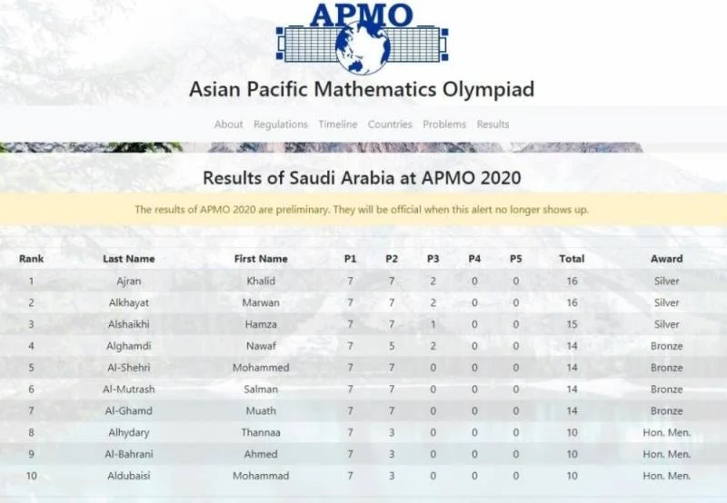 طالبان من تعليم الرياض يحققان ميداليات عالمية في أولمبياد آسيا والباسيفيك للرياضيات