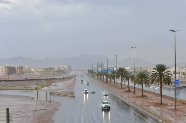 أمطار على محافظة تيماء ومراكزها
