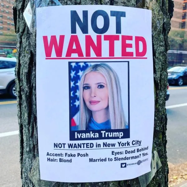 نيويورك : ايفانكا ترامب شخصا غير مرغوب به