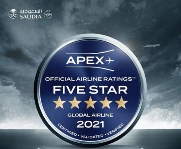 "الخطوط السعودية" تحرز تصنيف "خمس نجوم" في تقييم APEX