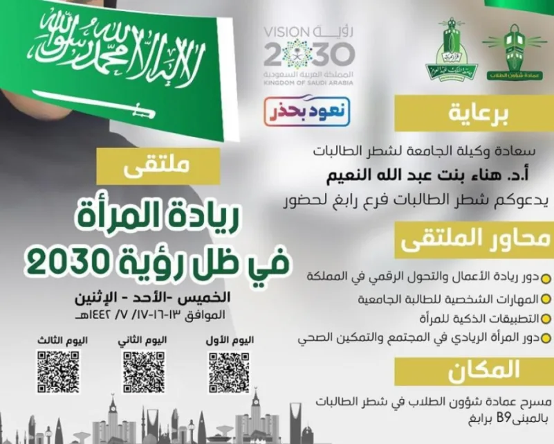 جامعة الملك عبدالعزيز تنظم ملتقى "ريادة المرأة"
