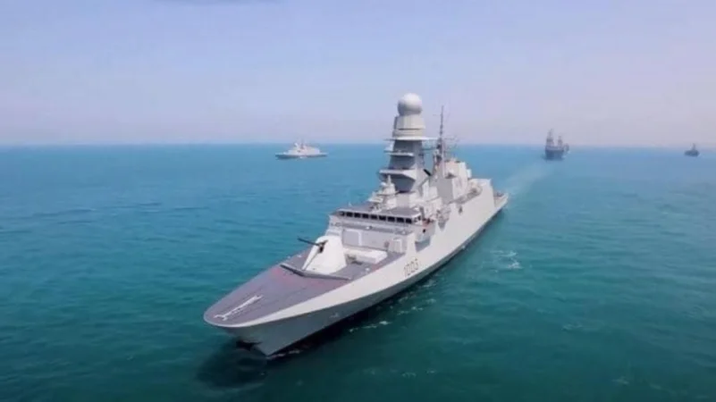 بالفيديو.. الفرقاطة "برنيس" تنضم لأسطول البحرية المصرية