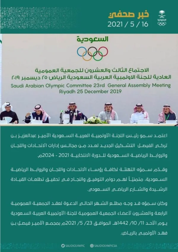 4 سيدات ضمن 61 رئيساً للاتحادات واللجان الرياضية السعودية