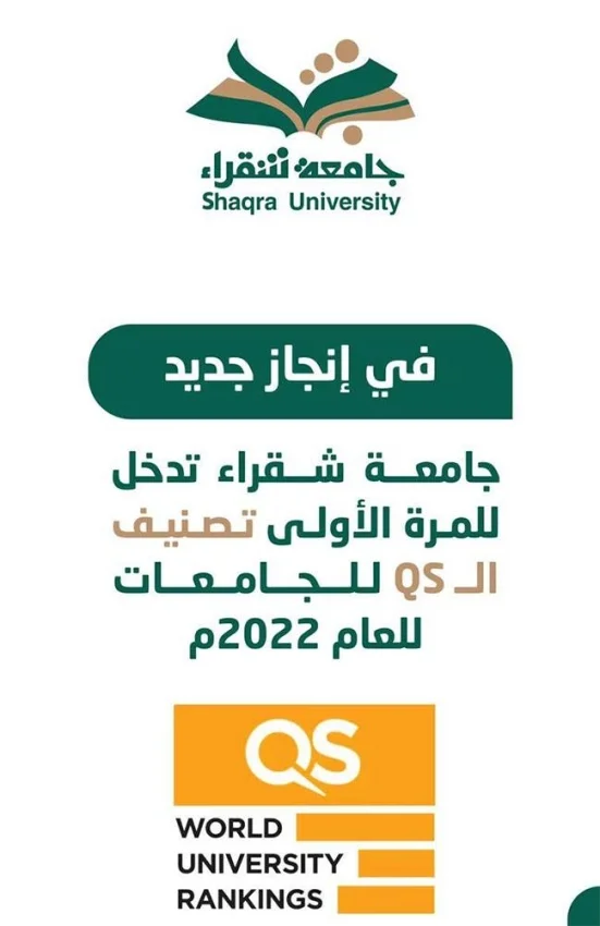 جامعة شقراء تدخل لأول مرة ضمن تصنيف QS العالمي للعام 2022