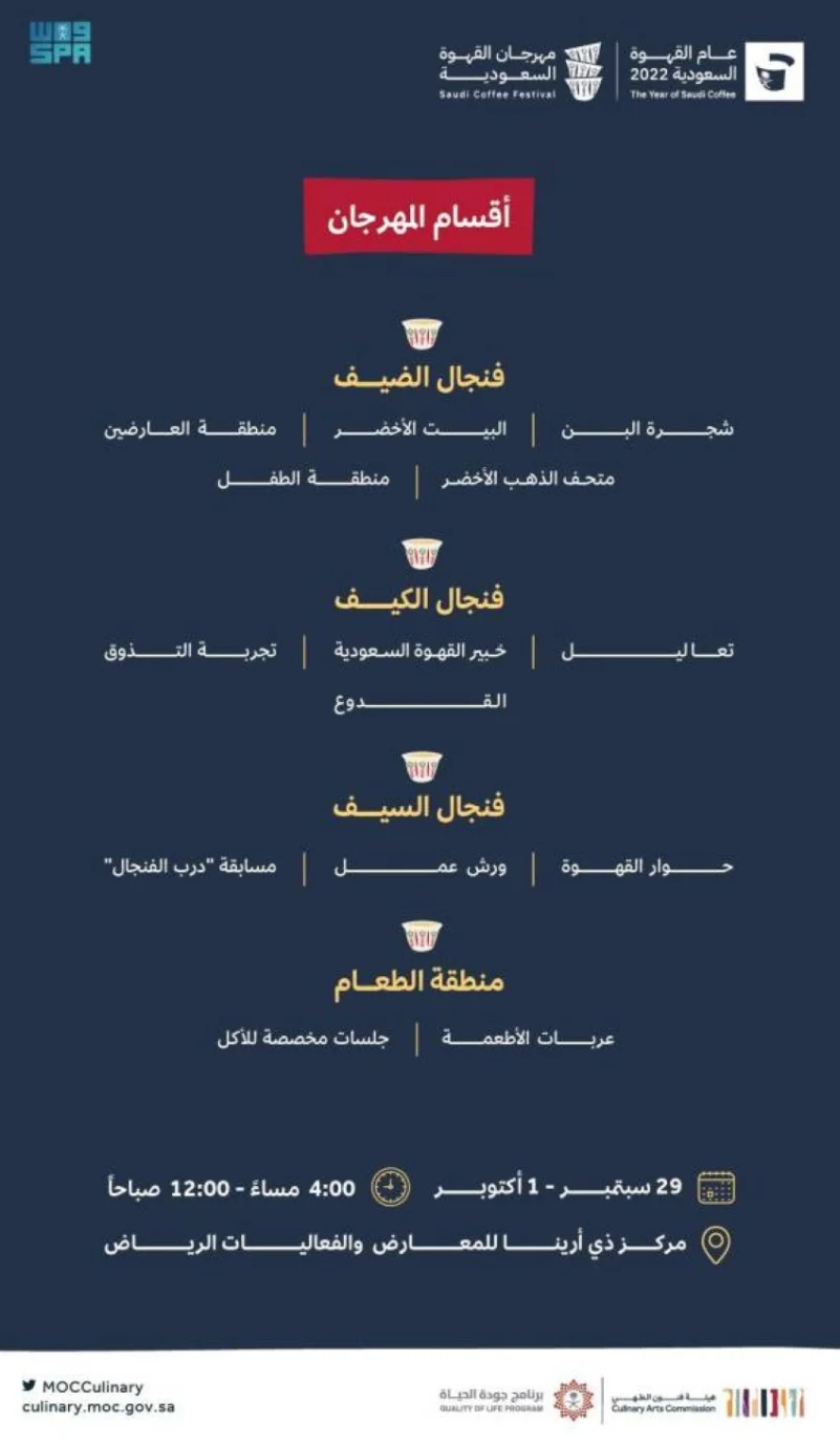 مهرجان "القهوة السعودية" ينطلق غداً في الرياض