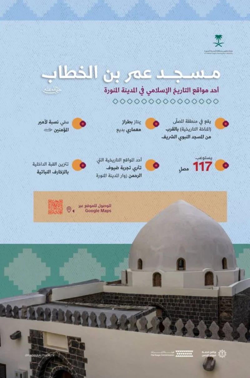 فتح أبواب مسجد الخليفة عمر بن الخطاب