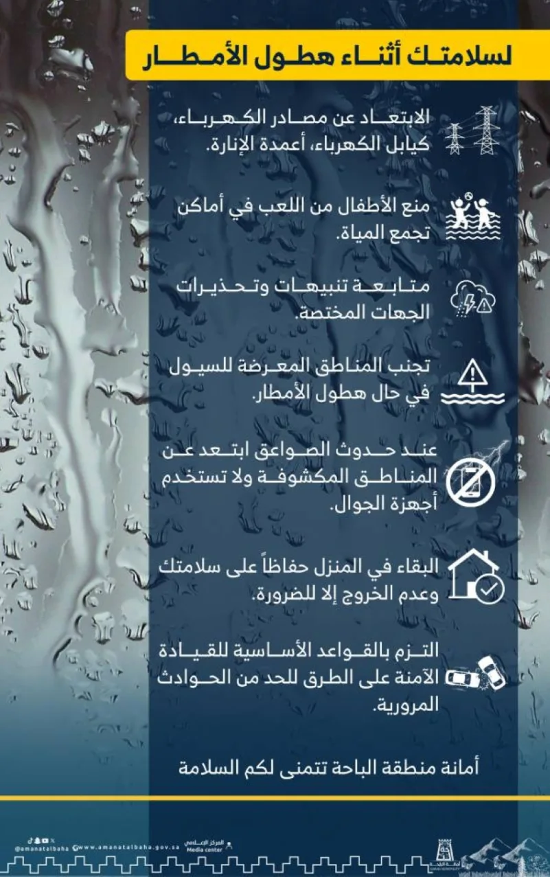 أمانة الباحة تهيئ فرقها وآلياتها لإزالة مخلفات الأمطار في مختلف المواقع