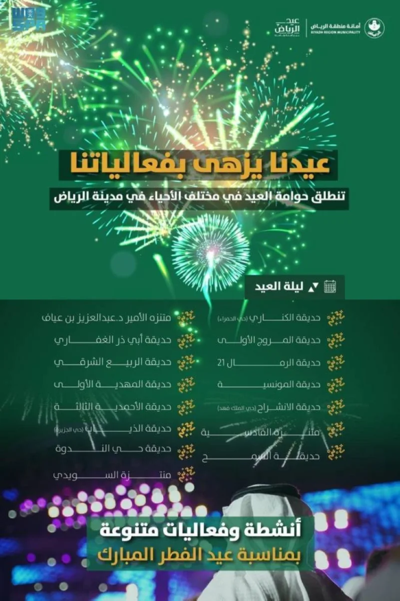 أمانة الرياض تكشف تفاصيل فعاليات حوامات العيد في أحياء الرياض