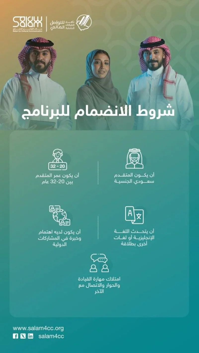 "سلام" يعلن بدء التسجيل في برنامج تأهيل القيادات الشابة للتواصل العالمي