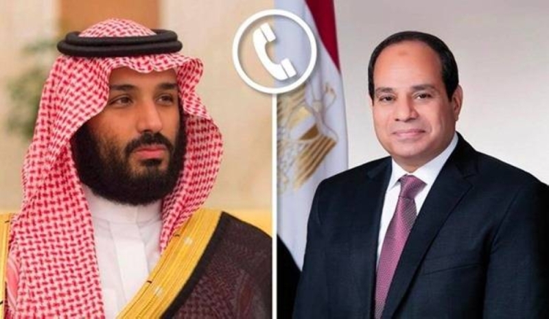 ولي العهد يتلقى اتصالاً هاتفياً من الرئيس المصري