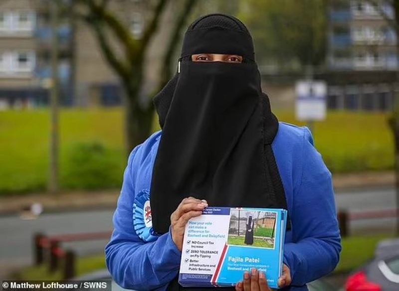 شاهد.. أول امرأة مسلمة منتقبة تترشح لحزب المحافظين بمنطقة بلاكبيرن في بريطانيا