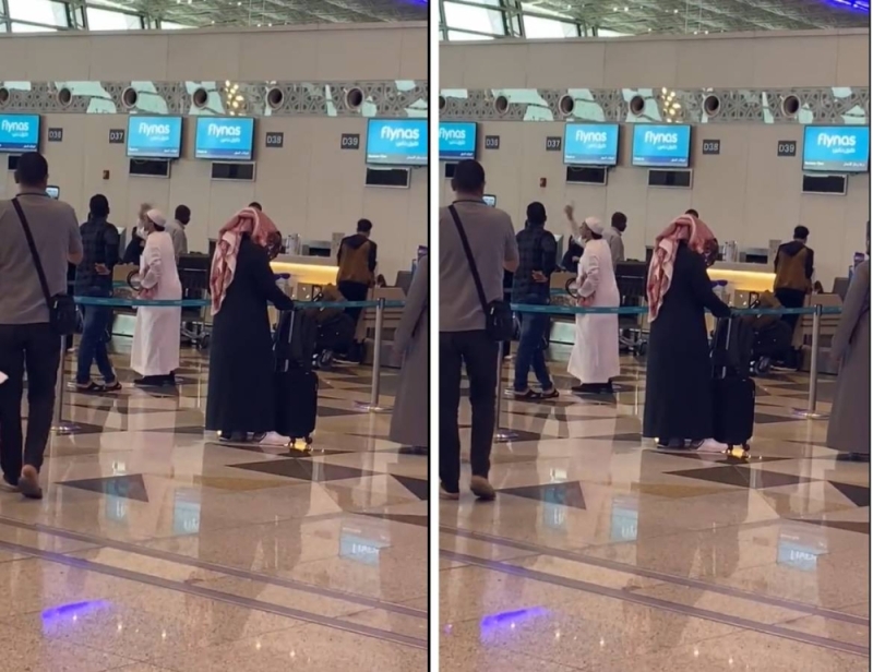 "ما أحد يعبرنا " ..  شاهد: انفعال مسافر على طيران ناس  بعد إلغاء رحلته في مطار جدة