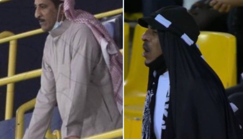 شاهد:  مشجع يرتدي شال أسود في مباراة النصر والشباب ويثير الجدل حول هويته!
