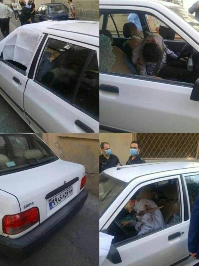 شاهد.. أول صور لاغتيال  ضابط  في الحرس الثوري الإيراني عند عودته من سوريا أمام منزله في طهران