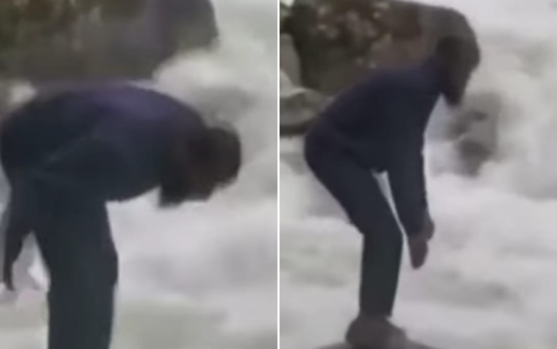 شاهد : لحظة سقوط مواطن عماني في نهر بتركيا وعدم العثور عليه