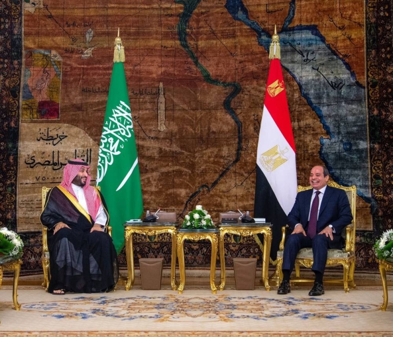 بالصور.. ولي العهد والرئيس المصري يعقدان لقاءً ثنائياً في قصر الاتحادية