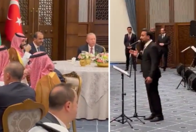 شاهد: فرقة موسيقية تركية تغني  "هذا السعودي فوق فوق" خلال مأدبة العشاء التي أقامها الرئيس أردوغان  لولي العهد