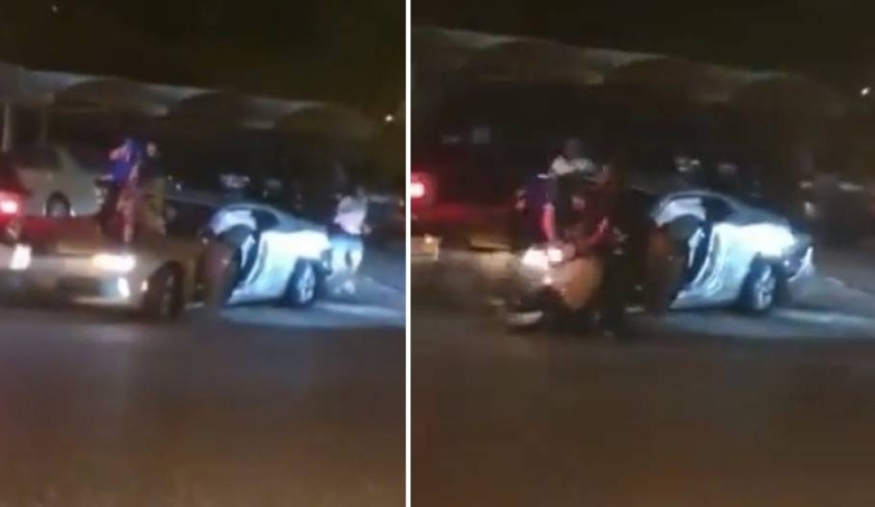 شاهد: شاب يطعن رجل وزوجته في شارع عام بالكويت 
