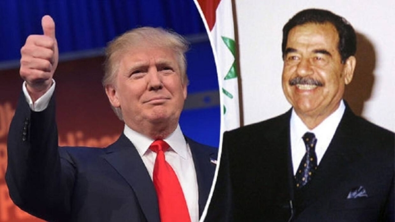 شاهد : حقيقةً تسريب  مكالمة صوتية بين صدام حسين و ترامب في 2022