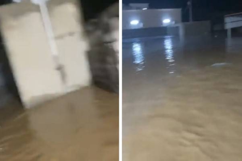 شاهد: مياه السيول تحاصر المنازل وتغرق الشوارع في جازان.. وتتسبب في نقل السكان إلى مراكز الإيواء