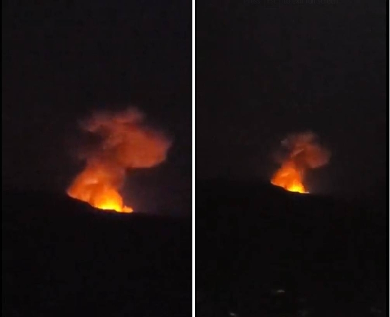 شاهد.. لحظة انفجار صاروخ حوثي "باليستي" في صنعاء أثناء تجهيزه للإطلاق