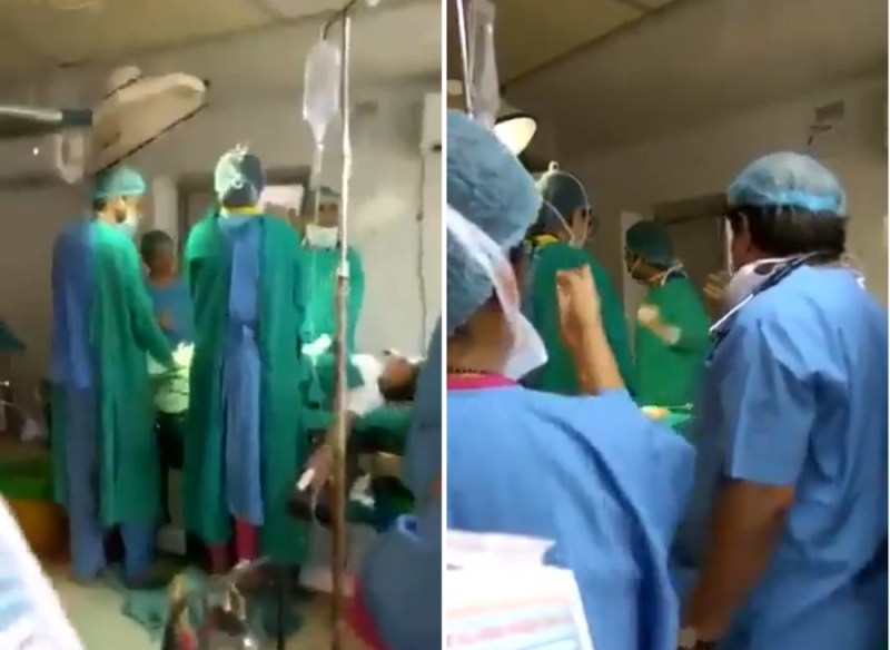 شاهد: أطباء يتشاجرون على رأس مريض داخل غرفة العمليات في الهند 
