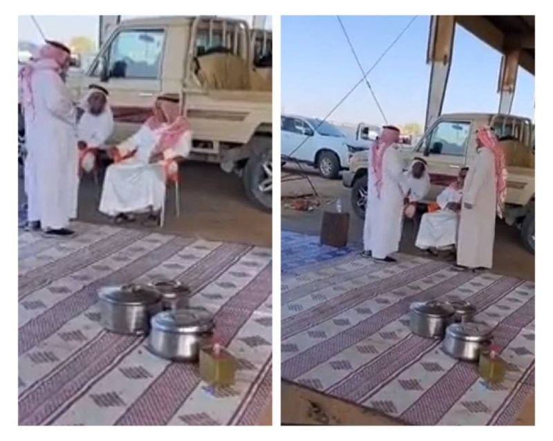 شاهد.. مواطن يقدم الإفطار والقهوة والتمور للعاملين والزوار في سوق بتبوك منذ 35 عاما