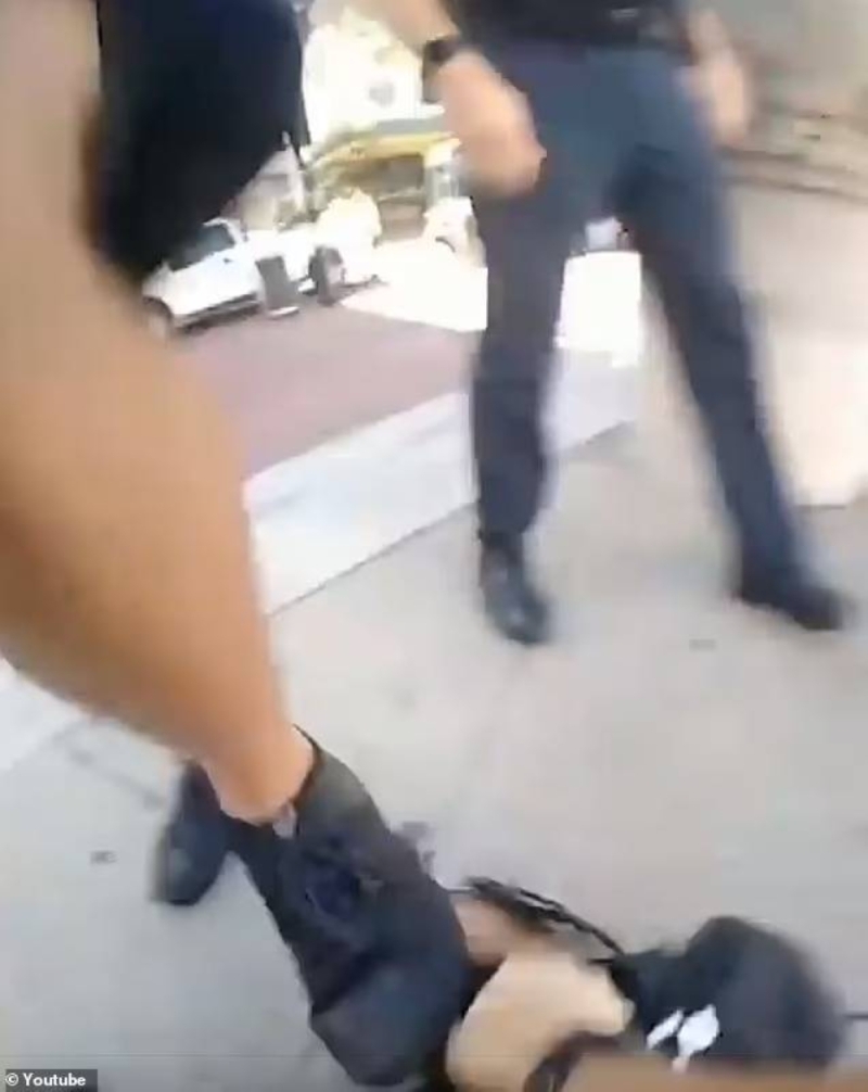 شاهد: شرطي أمريكي يطأ على وجه شاب من أصول أفريقية وهو مكبّل بالأصفاد