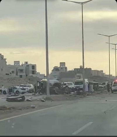 تفاصيل حادث مروع  بحي المهدية غرب الرياض حصد أرواح 7 أشخاص من أسرة واحدة