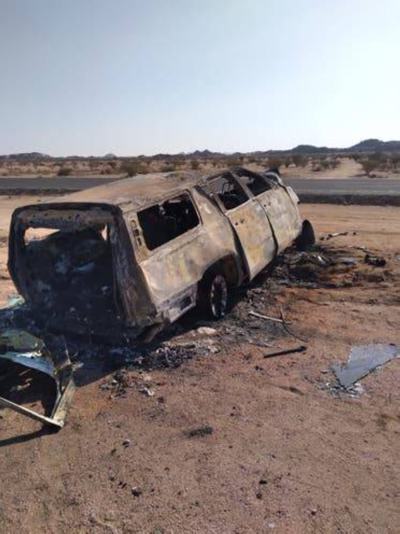 تفاصيل وفاة 8 من أسرة سعودية بحادث مروع على طريق الرين وادي الدواسر - صور