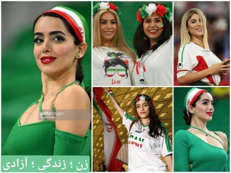 شاهد .. مشجعة إيرانية حسناء تخطف الأنظار في كأس العالم بقطر