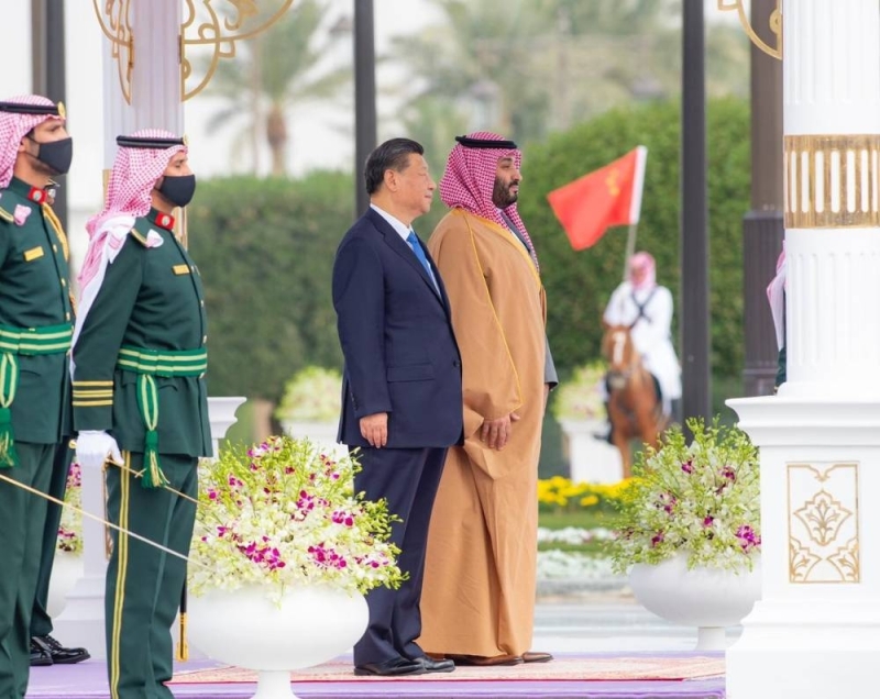 شاهد .. مراسم استقبال رسمية للرئيس الصيني في الديوان الملكي بقصر اليمامة في الرياض