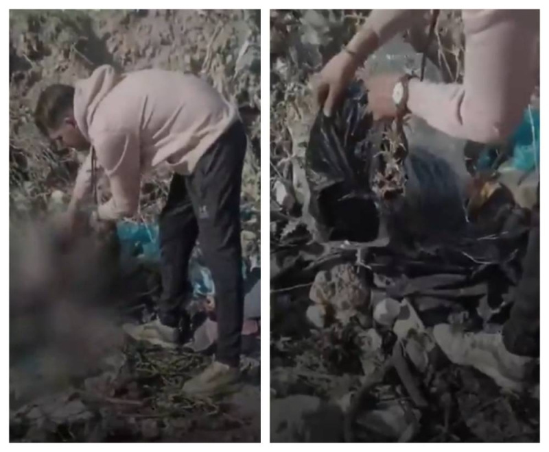 فيديو صادم.. شاهد: لحظة العثور على طفلة رضيعة حية داخل كيس في مكب قمامة بتونس