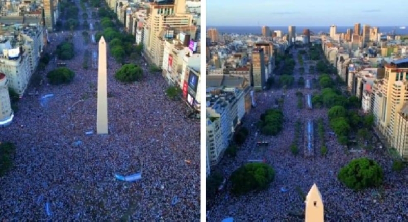 أشبه بالطوفان.. شاهد: احتفالات حاشدة في شوارع الأرجنتين بعد الفوز بكأس العالم