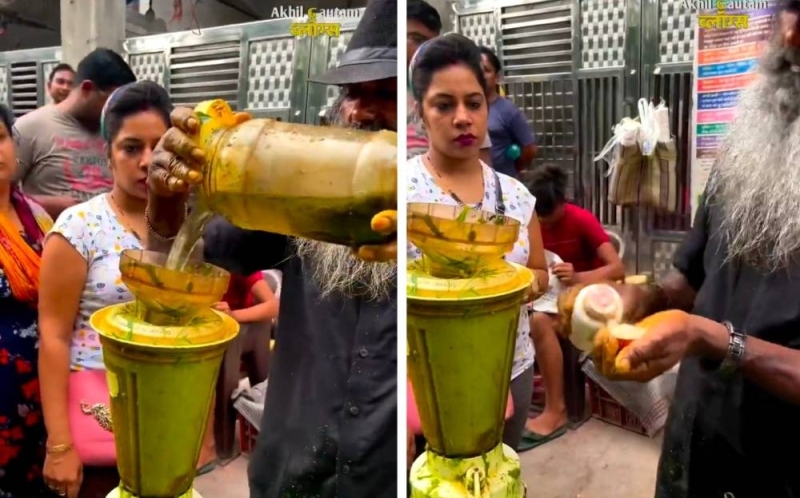 شاهد: أغرب طريقة لصنع العصير في شوارع الهند