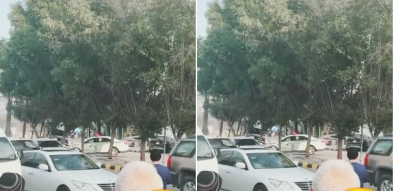 شاهد : لحظة ضبط سيارة "جيب شاص" مطلوبة أمنيا وسط شارع عام بالرياض وفرار قائدها