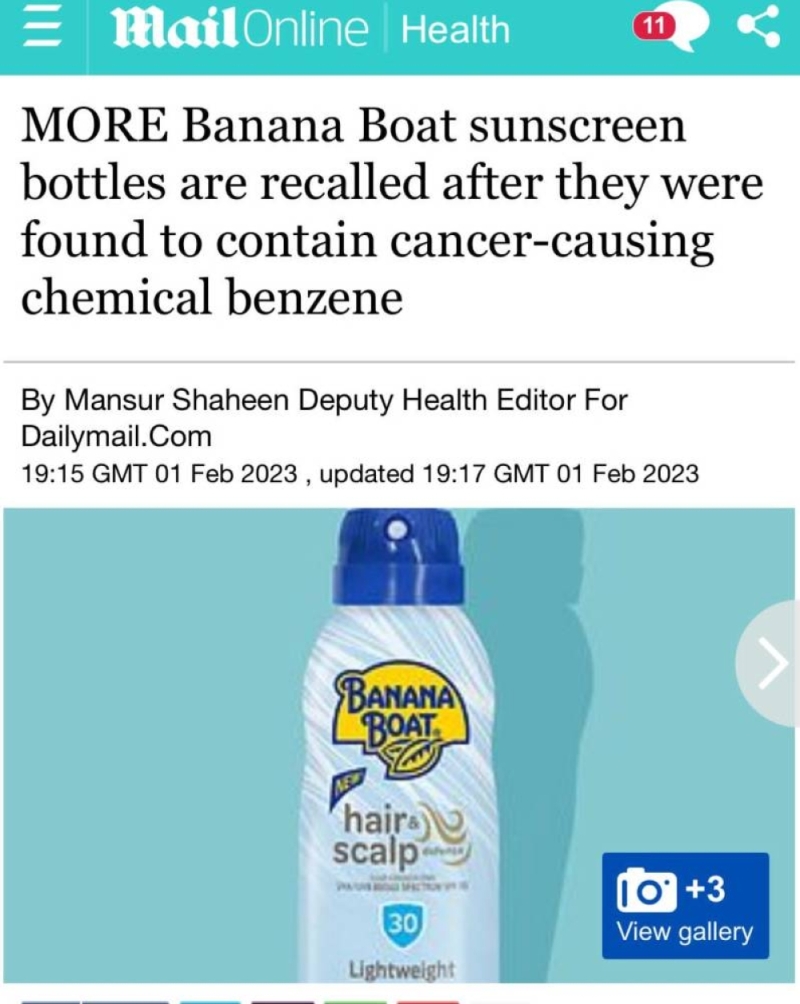 أمريكا: العثور على مادة كيميائية مسببة للسرطان في منتج "Banana Boat "