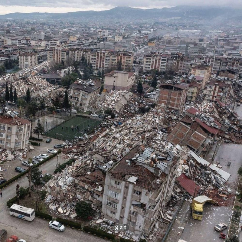 شاهد.. أول صور جوية توثق حجم الدمار في تركيا بعد حدوث الزلزال المدمر