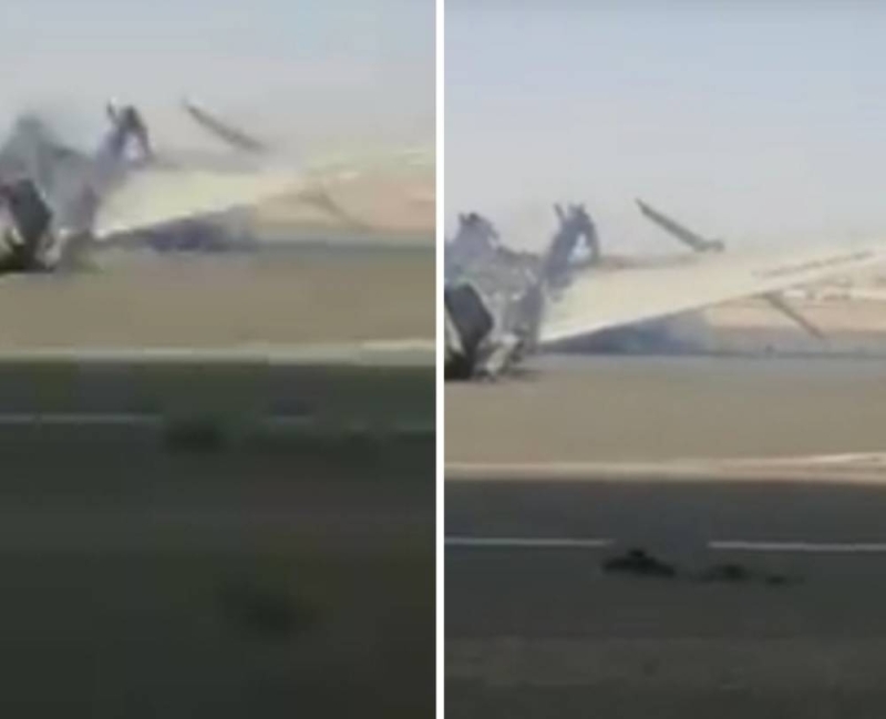 شاهد : لحظة تدمير طائرة عسكرية تابعة للأمم المتحدة في مطار الخرطوم