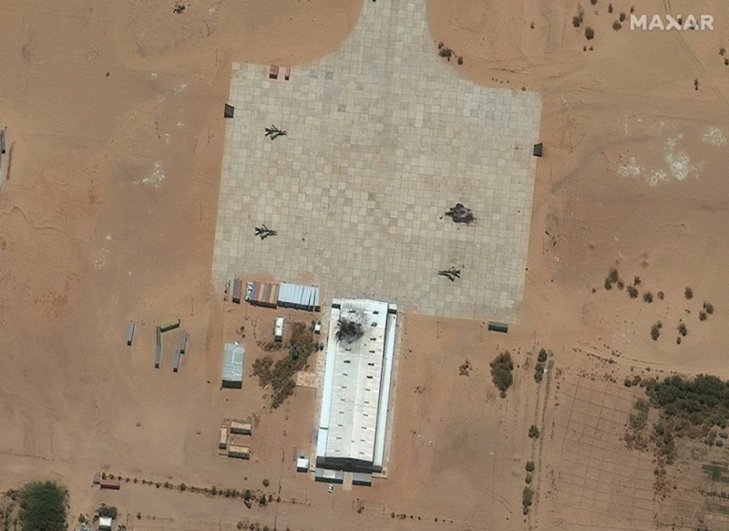 شاهد .. صور فضائية توثق الأضرار التي لحقت بطائرات مصرية في مطار مروي بالسودان
