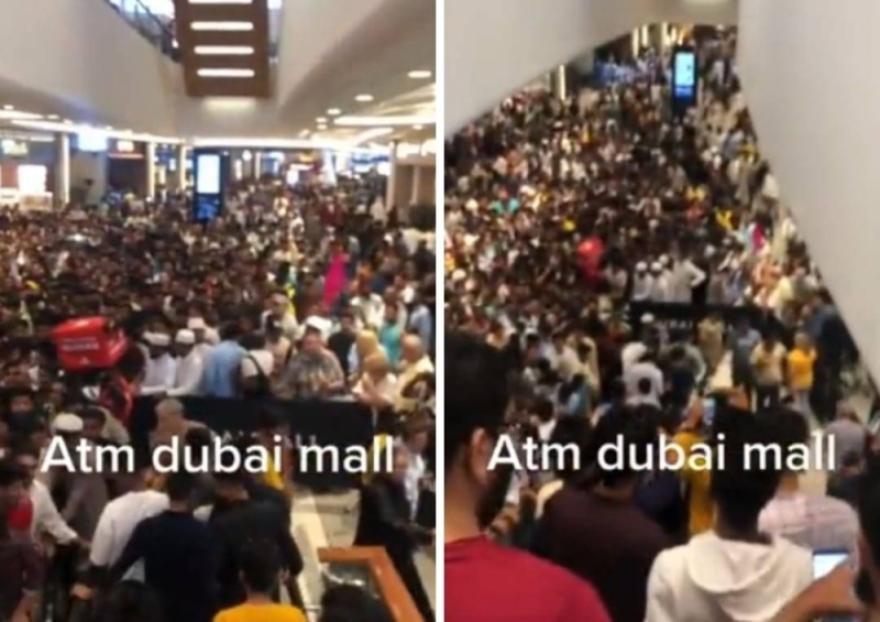 الإمارات.. شاهد.. زحام شديد داخل دبي مول في أول أيام عيد الفطر
