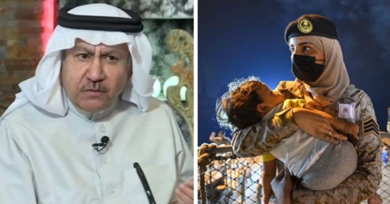 "تركي الحمد" يكشف ما حققته صورة المجندة السعودية وهي تحتضن طفلا قادما من السودان