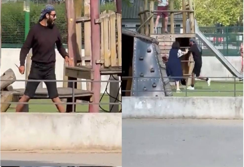 شاهد .. فيديو من زاوية أقرب للشاب السوري منفذ عملية طعن الأطفال في حديقة عامة بفرنسا أثناء تنفيذ هجومه