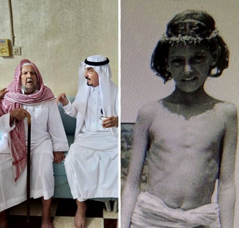 صورة قديمة ل "طفل" سعودي عاري الصدر.. شاهد: كيف ظهر بعدما بلغ 90 عاما